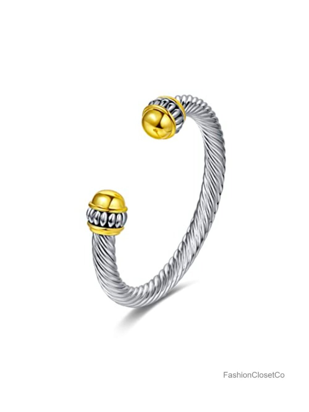 Dragon Cuff Bangle Two Tone Twisted Cable Cuff Bangle